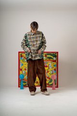 TENHALF       NEL DOCKING SHIRT・GREEN CHECK