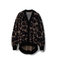 beauty・beast       Large Leopard Fleece Cardigan・dark leopard
