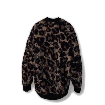 画像2: beauty・beast       Large Leopard Fleece Cardigan・dark leopard
