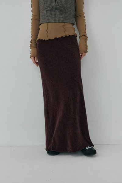画像1: Mediam       Mole Knit Maxi Skirt・Burgundy