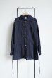 画像1: fluss       shawl collar shirt  with peplum・navy glitter (1)