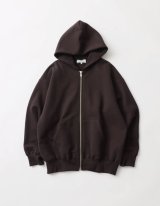 FOLL       max heavy zip hoodie・dark brown