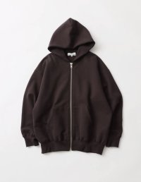 FOLL       max heavy zip hoodie・dark brown