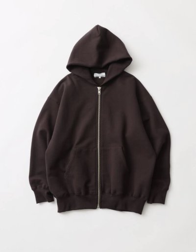 画像1: FOLL       max heavy zip hoodie・dark brown