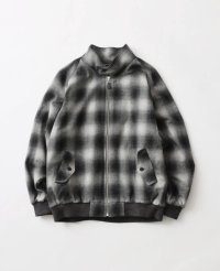 FOLL       wool check harington jacket・black check