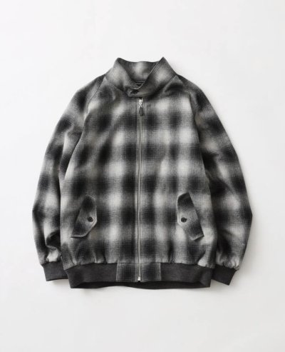 画像1: FOLL       wool check harington jacket・black check
