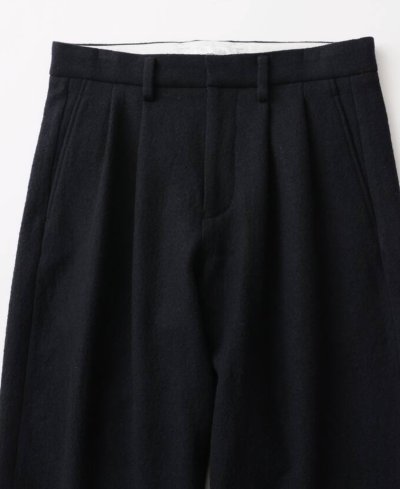 画像2: FOLL       washed wool straight slacks・dark navy