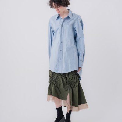 画像2: tactor       back gathered big shirt・blue