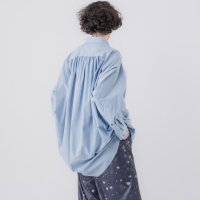 tactor       back gathered big shirt・blue