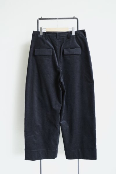 画像2: Dulcamara      モールスキンシンプル2タックワイドパンツ・ブラック