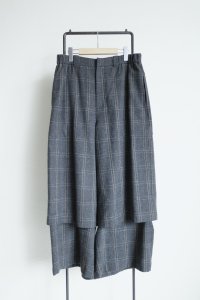 Dulcamara　　　　　　オーバーラップチェック2Wayルーズパンツ・チャコールグレイ