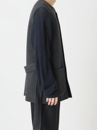 画像6: FOLL       sp160s wool soft rever wardrobe vest・charcoal