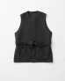画像1: FOLL       sp160s wool soft rever wardrobe vest・charcoal (1)