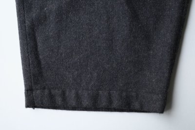 画像4: Dulcamara　　　　　　縮絨ウールタックワイドパンツ・ダークブラウン