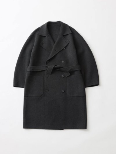 画像1: FOLL       sp160s wool soft rever wardrobe coat・charcoal