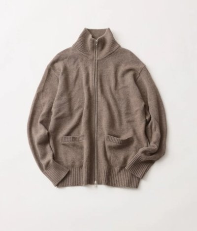 画像1: FOLL       firstclass cashmere drivers knit jacket・undyed brown