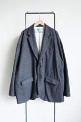Dulcamara　　　　　　縮絨ウール2WAYカラージャケット・チャコールグレー