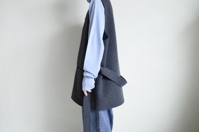画像12: FOLL       sp160s wool soft rever wardrobe vest・charcoal
