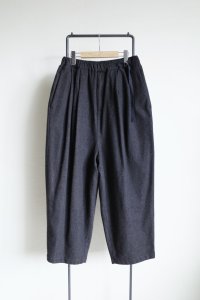 Dulcamara　　　　　　縮絨ウールタックワイドパンツ・ダークブラウン