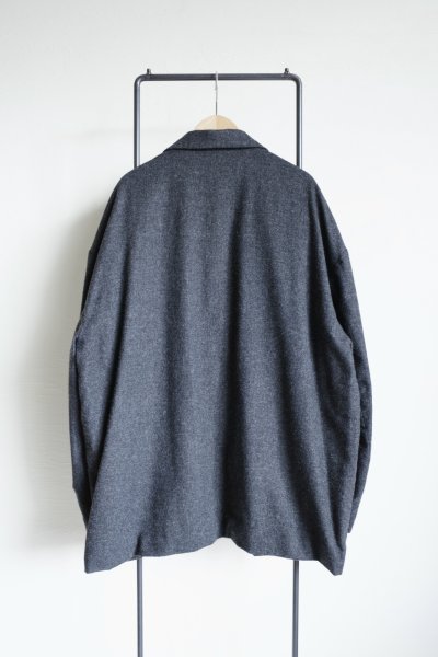 画像2: Dulcamara　　　　　　縮絨ウール2WAYカラージャケット・チャコールグレー