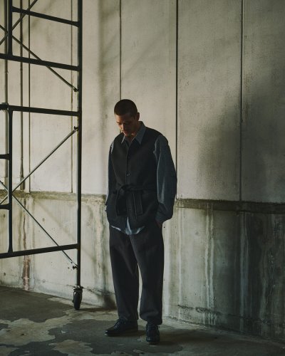 画像2: FOLL       sp160s wool soft rever wardrobe vest・charcoal