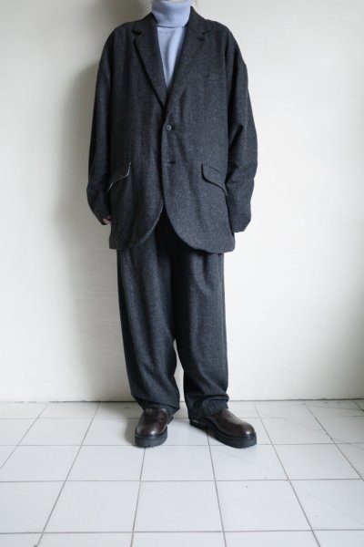 画像13: Dulcamara　　　　　　縮絨ウール2WAYカラージャケット・チャコールグレー