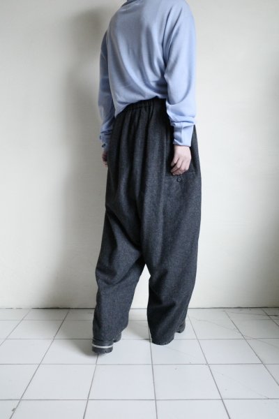 画像14: Dulcamara　　　　　　縮絨ウールタックワイドパンツ・チャコールグレー