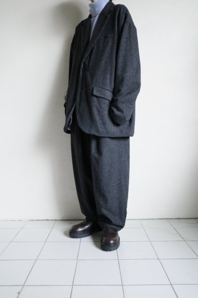 画像14: Dulcamara　　　　　　縮絨ウール2WAYカラージャケット・チャコールグレー