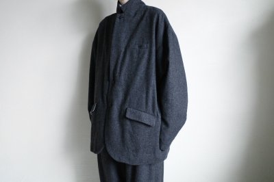 画像18: Dulcamara　　　　　　縮絨ウール2WAYカラージャケット・チャコールグレー