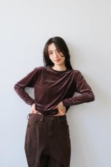 IFMEH       Sheer velour tops・brown