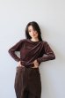 画像1: IFMEH       Sheer velour tops・brown (1)