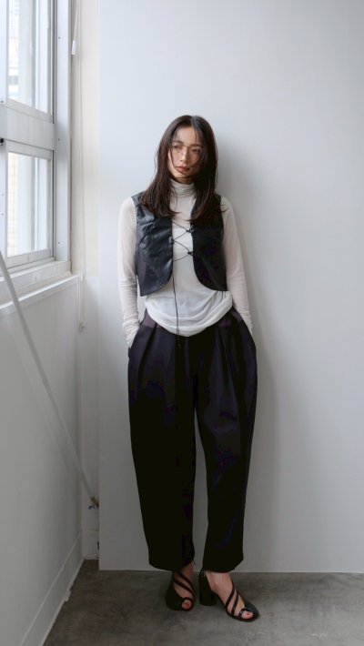 画像4: IFMEH       Bicolor curve pants・black× (bicolor) gray