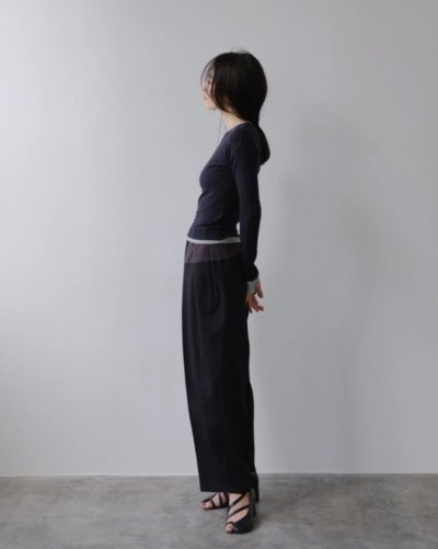 画像9: IFMEH       Bicolor curve pants・black× (bicolor) gray