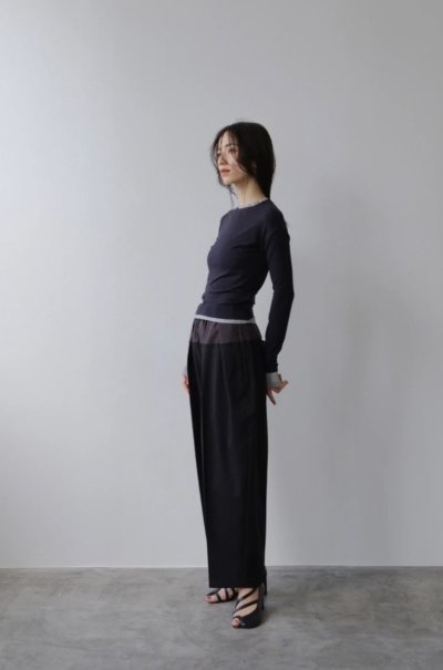 画像8: IFMEH       Bicolor curve pants・black× (bicolor) gray