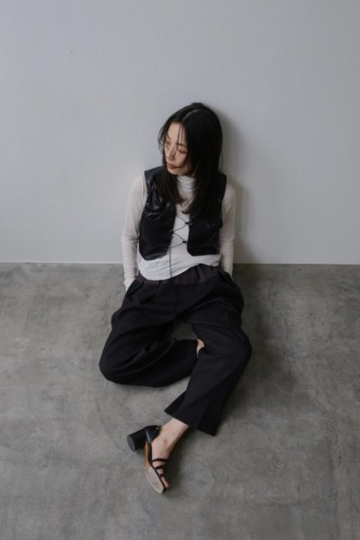 画像2: IFMEH       Bicolor curve pants・black× (bicolor) gray