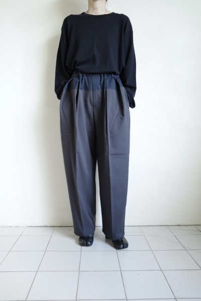 画像12: IFMEH       Bicolor curve pants・ gray × (bicolor) navy