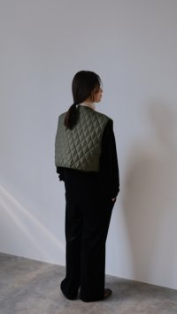IFMEH       Quilting short vest・khaki