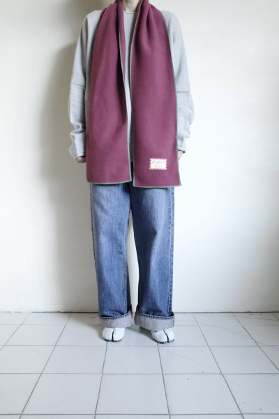 画像4: RELAX FIT       リラックスフィット ”FLEECE MUFFLER MINNEAPOLIS”・バーガンディ×グリーン
