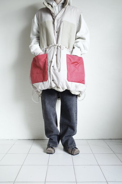 画像20: blackmeans irregular       オーバーサイズパデットスリーブレスコート・BEIGE