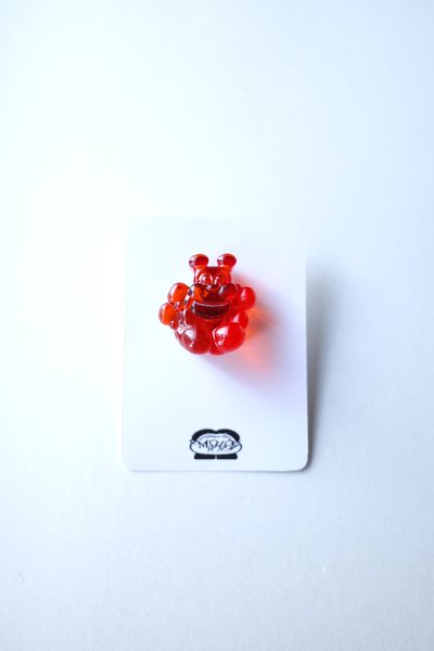画像1: mahana       caterpillar earrings・clear orange big