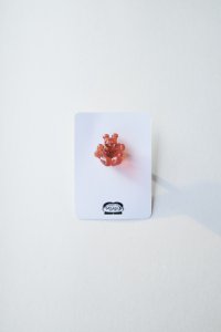 mahana       caterpillar earrings・clear orange small