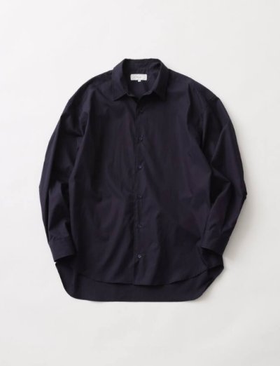 画像1: FOLL       washed broad daily shirt・navy