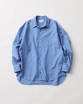 FOLL       washed broad daily shirt・blue