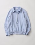 FOLL       superfine cotton sweat halfzip・blue