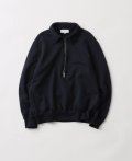 FOLL       superfine cotton sweat halfzip・navy