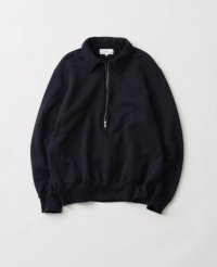 FOLL       superfine cotton sweat halfzip・navy