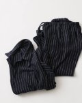 FOLL       khadi cotton stripe pants・navy