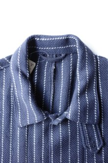 他の写真1: FOLL       khadi cotton stripe jacket・navy