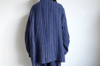 画像13: FOLL       khadi cotton stripe jacket・navy