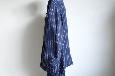 画像12: FOLL       khadi cotton stripe jacket・navy